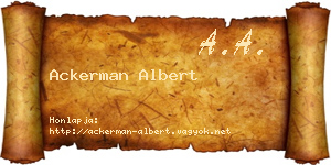 Ackerman Albert névjegykártya